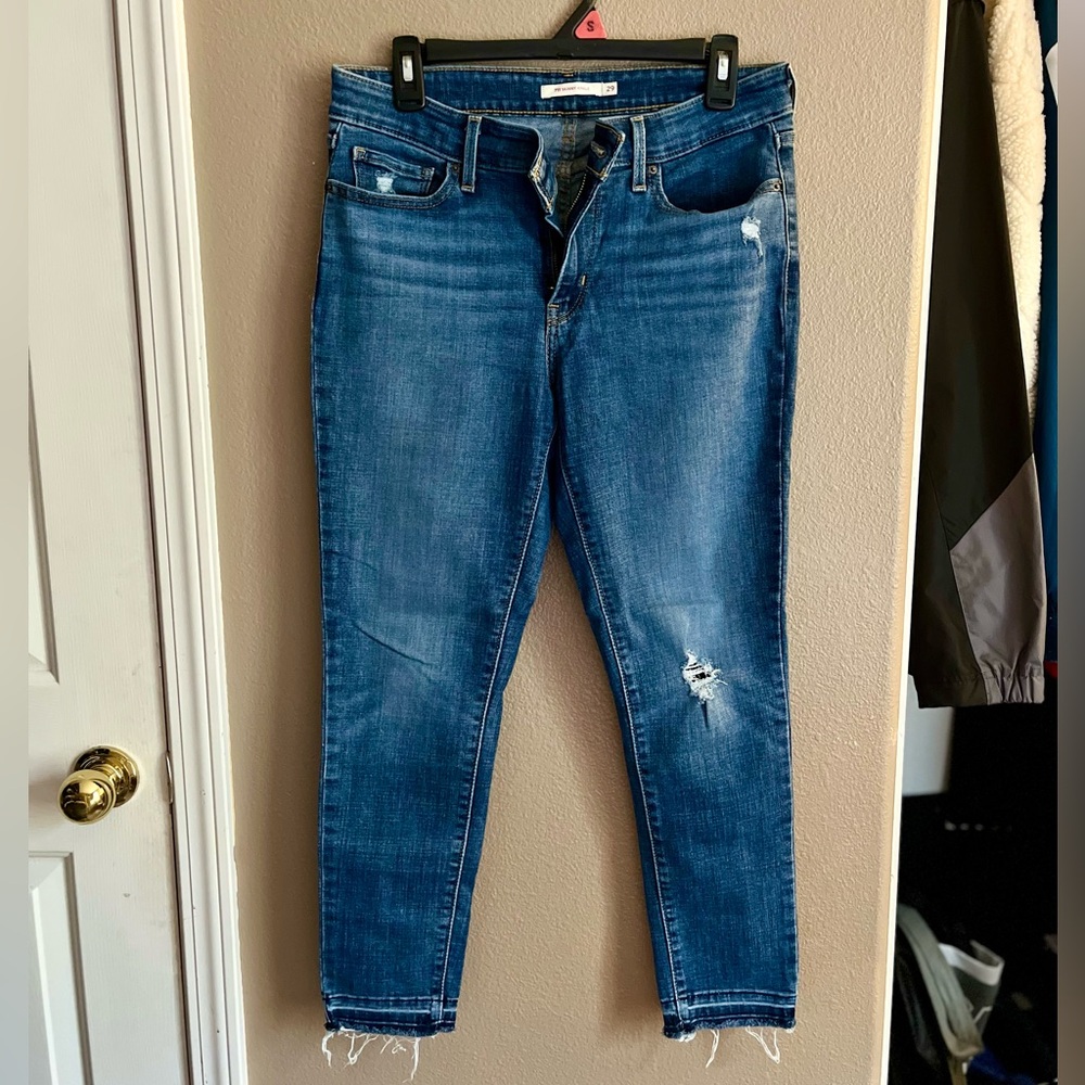 Sz 29 Levi's Blue Skinny Distressed Jeans